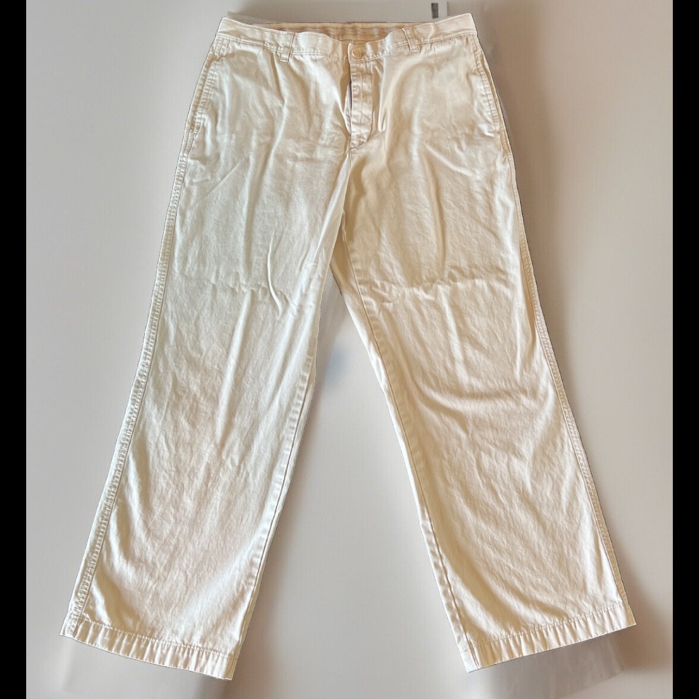 Calvin Klein Mens White Chinos Pants Size 34 x 32 100% Cotton